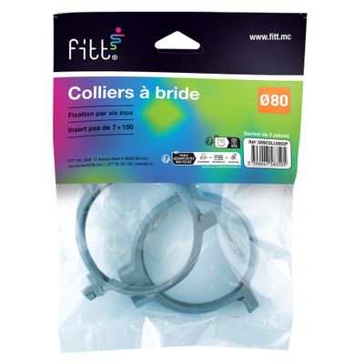 Collier de fixation charnière PVC évacuation Ø80 - FITT