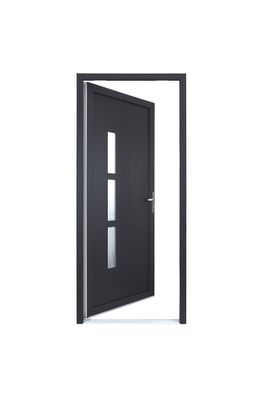 Porte d'entrée Manhattan pvc gris poussant gauche 215 X 90 cm CLOSY