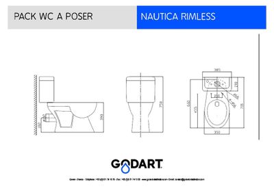WC à poser sans bride avec abattant frein de chute Nautica Rimless GODART
