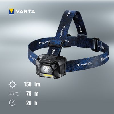 Lampe frontale 150 lumens motion sensor avec piles - VARTA