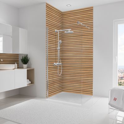 Panneaux muraux de douche 100+100x255 cm japandi horizontal DecoDesign Décor - SCHULTE