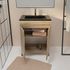 Meuble de salle de bains Timber 2 portes L60 x H83 x P46 cm MDF chêne naturel + vasque céramique noire - AURLANE