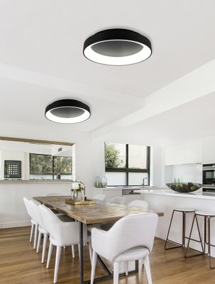 Plafonnier LED Girona noir 5600 lumens blanc variable CCT - TRIO