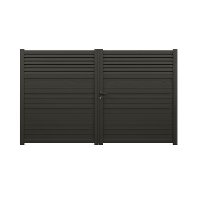 Portail battant aluminium JASMIN l.3,00 x H.1,834 m gris quartz livraison directe à domicile GARDEN GATE