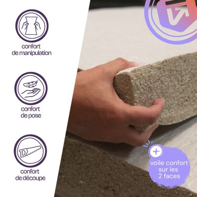 Panneau fibre de carton épaisseur 80 mm - l. 0,6 x L.1,2 m - lot de 7 panneaux - VALOSENSE