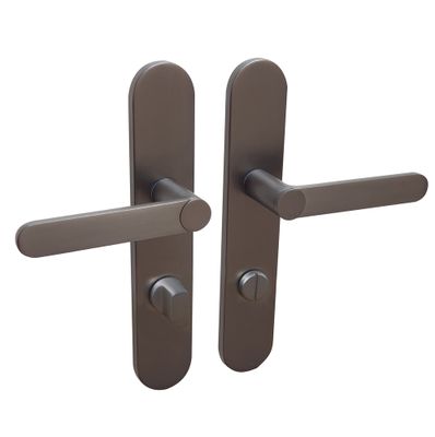 Poignées de porte sur plaques à condamnation sans perçage Meudon K canon de fusil LINEA BERTOMANI