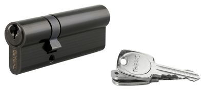 Cylindre de serrure double entrée 30 x 60 mm STD noir 3 clés THIRARD