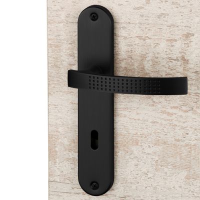 Poignées de porte sur plaques à clé Ibiza noir mat ALPERTEC
