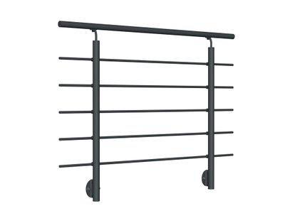 Garde-corps New Rondo - Aluminium thermolaqué RAL 7016 - L 1,50 m - Pose latérale - SOGEM