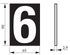 Plaque chiffre 6 adhésive 65 x 90 mm fond bleuTHIRARD