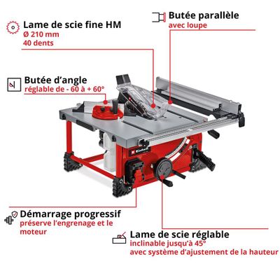 Scie circulaire sur table sans fil TE-TS 36/210 (Solo) - EINHELL