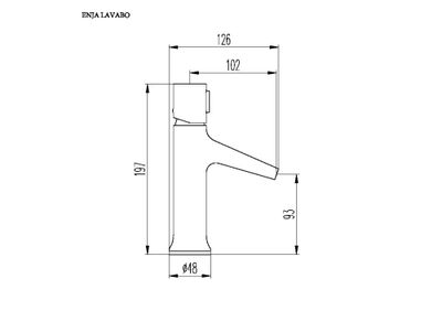 Mitigeur lavabo bas chromé/noir Enja EUROSANIT