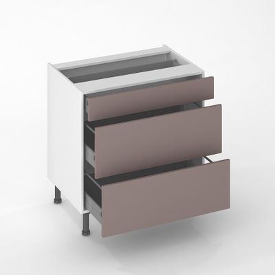 Façade tiroir pour meuble de cuisine Lotus basalte mat 27,6 x 80 cm OFITRES