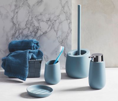 Gobelet de salle de bain Badi bleu gris WENKO