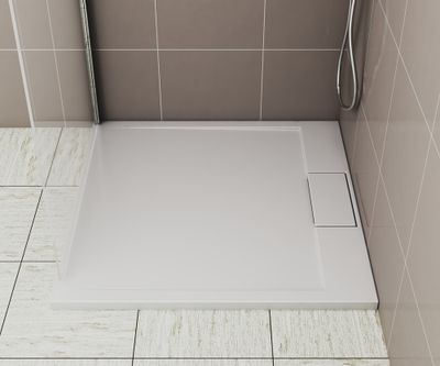Receveur de douche 100x100 cm résine blanc brillant Island - OCEA