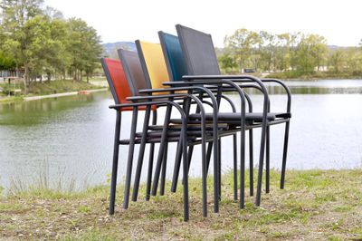 Fauteuil de jardin DUCA aluminium et textilène gris perle - PROLOISIRS