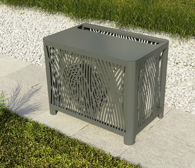 Cache unité extérieure métal gris anthracite BROUSSE 100,7 × 53,9 cm hauteur 72,2 cm - OUTSTEEL