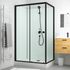 Cabine de douche profilé noir mat et receveur blanc 110x80x197 cm Essentiel AURLANE