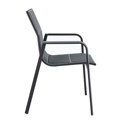 Fauteuil de jardin Genes 3D anthracite en aluminium et textilène BOCARNEA