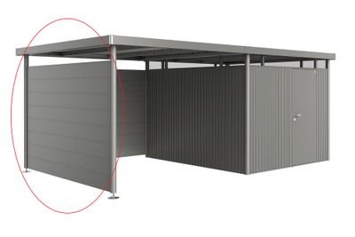 Paroi d'auvent pour abri de jardin HIGHLH5 GRISQTZ  BIOHORT Livraison à domicile incluse