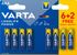 Piles alcalines LR03 (AAA) Longlife power par 8 dont 2 gratuites - VARTA