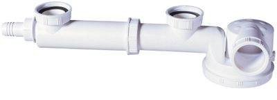 Siphon extra-plat avec tubulure pour évier 2 bacs - WIRQUIN
