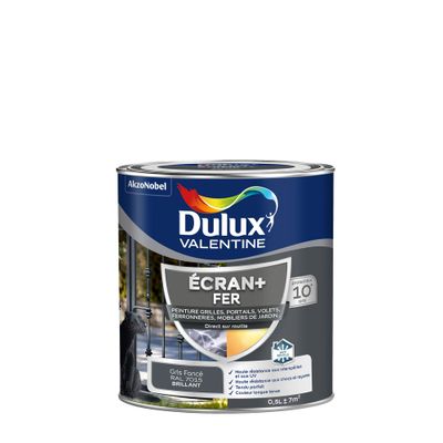 Peinture Ecran + Fer brillant Gris Foncé 0,5 L - DULUX VALENTINE