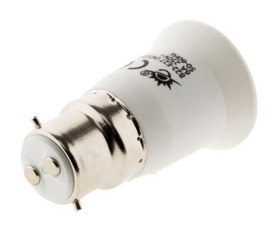 Adaptateur de douille électrique B22 vers E27 plastique blanc - ZENITECH