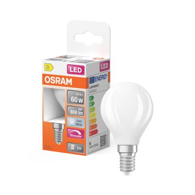 Ampoule LED E14 dépolie variable 6.5W=806 lumens blanc neutre OSRAM