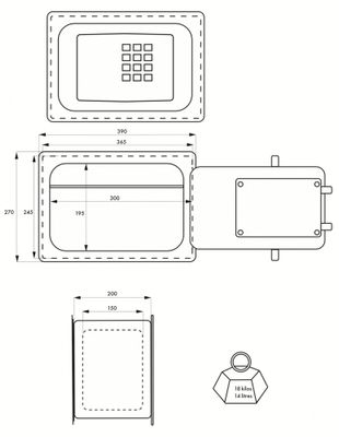 Coffre-fort à combinaison Windsor à emmurer 39 x 20 x 27 cm 4 pênes THIRARD
