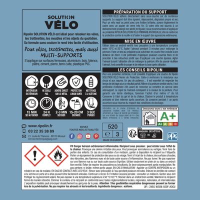 Bombe de peinture multi-supports solution vélo bleu rétro mat velouté 400 mL - RIPOLIN