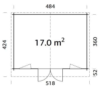 Abri de jardin bois Bois Naturel  Klara 17m2 Livraison à domicile incluse