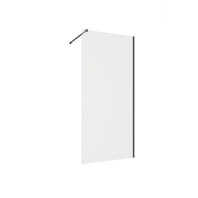 Paroi de douche à l'italienne 90x200 cm profilé noir verre transparent 8 mm Signature - OCEA