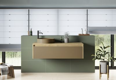 Meuble de salle de bains Iris lisse terre 120 cm