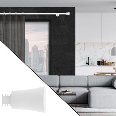 Embout déco pommeau en métal diam 28 mm Finition Blanc mat - MOBOIS