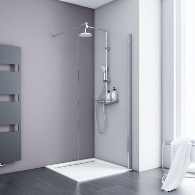 Paroi de douche à l'italienne 80x190 cm profilé chrome verre transparent 5 mm New Style - SCHULTE