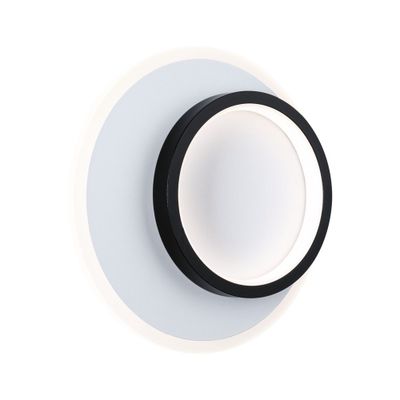 Applique murale LED design 1320 lumens lumière blanc neutre ronde Noir/blanc - 2Form PAULMANN