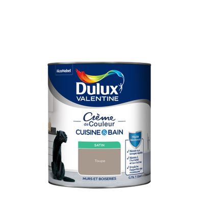 Peinture Crème de Couleur Cuisine et Bain Satin Taupe 0,75L