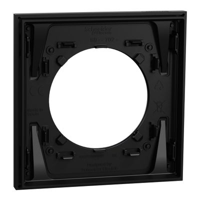 Plaque de finition 1 poste Odace 2025 Métal  effet aluminium / noir - SCHNEIDER ELECTRIC