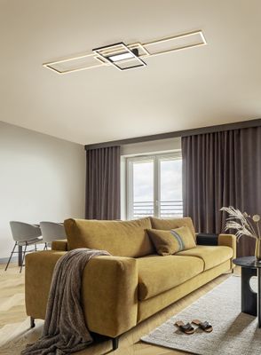 Plafonnier IRVINE laiton et noir LED 60W 7100 lumens blanc dynamique CCT - TRIO