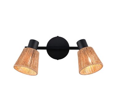 Réglette 2 spots E14 Natrel corde naturelle 2x10W - REALITY