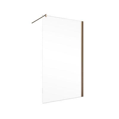 Paroi de douche à l'italienne 140x200 cm profilé cuivre verre transparent 6 mm New Style - SCHULTE