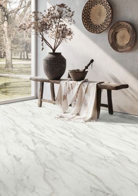 Dalle PVC clipsable effet marbre blanc SENSO PREMIUM CLIC 2 ép 4,5 mm 49 x 98 cm compatible pièce humide paquet de 2,40 m² GERFLOR