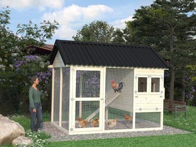 Poulaillier  Bois Naturel  Chick 6,7m2 Livraison à domicile incluse