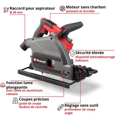 Scie plongeante PXC sans fil sans batterie Brushless TP-PS 18/165 - EINHELL