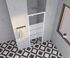 Porte de douche pivotante 80x185 cm profilé blanc verre sérigraphié 4 mm Primera - OCEA