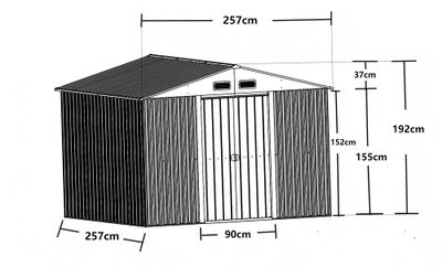 Abri de jardin en métal grand volume avec toit 2 pentes 6,6 m², Livraison à domicile incluse - HABRITA