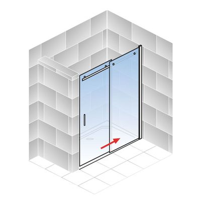 Porte de douche coulissante 160x200 cm profilé chrome verre transparent 6 mm NewStyle Urban - SCHULTE