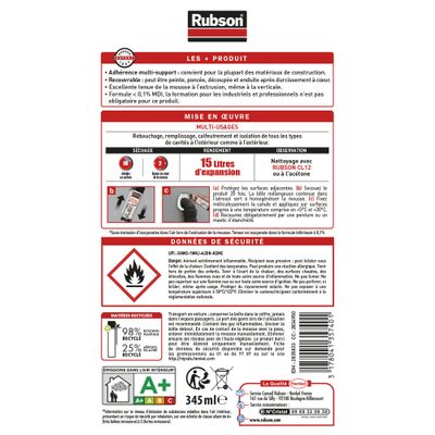 Mousse expansive 345 ml RUBSON