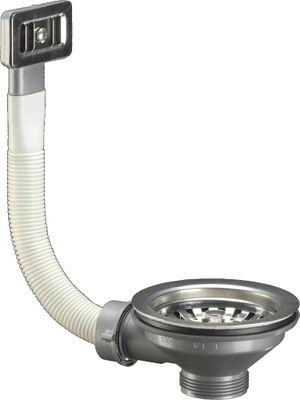 Bonde à panier Ø90 mm avec trop plein vertical pour évier 1 bac - NORD INOX